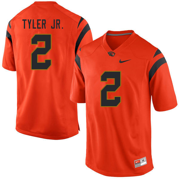 Men #2 Calvin Tyler Jr. Oregon State Beavers College Football Jerseys Sale-Orange